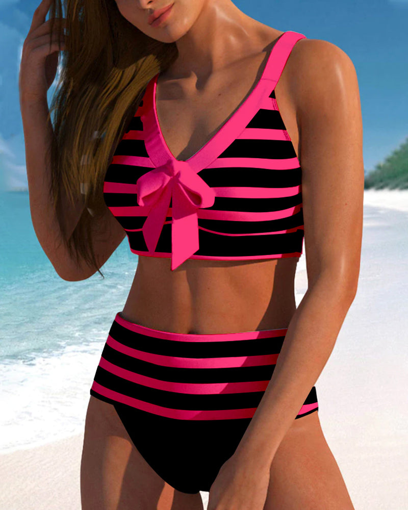 Amelia | Striped High-Waisted Bikini