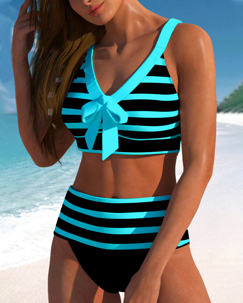 Amelia | Striped High-Waisted Bikini