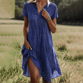 ROSALINDA | POLKA DOT V-NECK MIDI DRESS