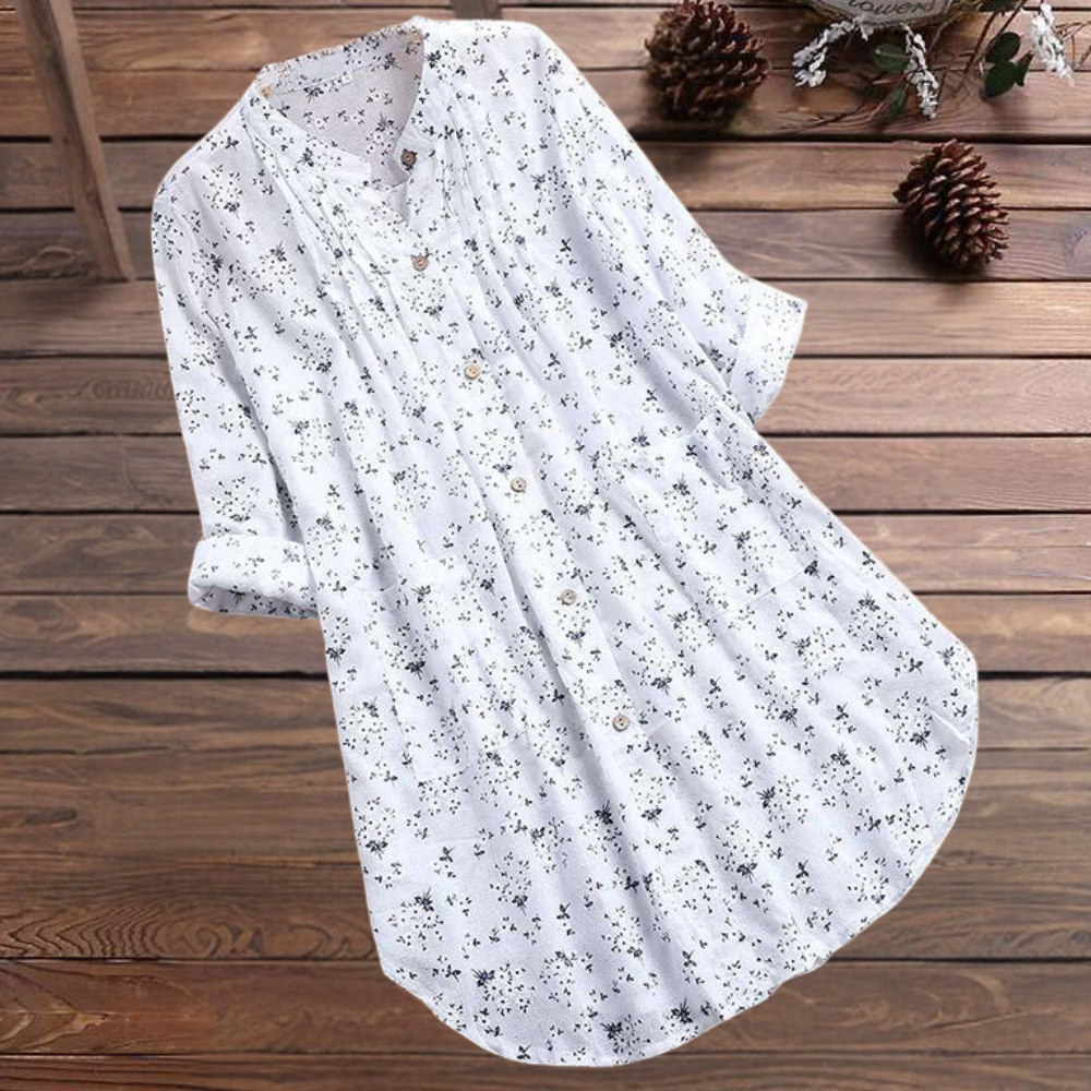 Vienna™ Elegant and long floral blouse for women