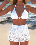 Daisy | Elegant Plain Lace Bikini Set